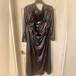 NWT Shimmery Rainbow Evening Dresss with cut out. Elloquii size 18